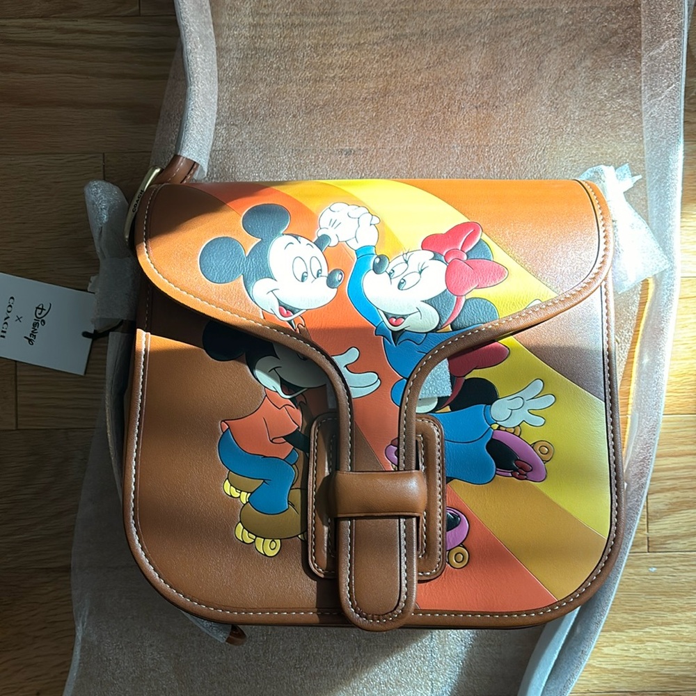 COACH  Disney X Coach Courier Bag With Mickey Mouse And Minnie Mouse